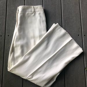 White wide leg dress pants